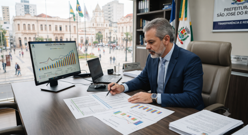 Gestor municipal analisando repasses de emendas parlamentares para prefeituras em 2026